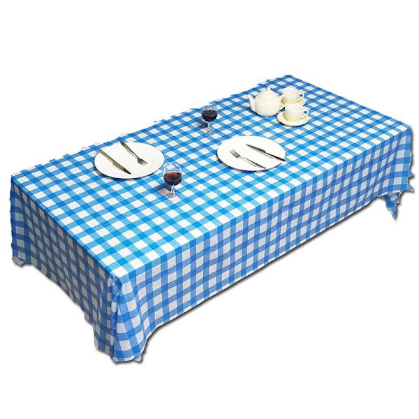 Plast Rutig Bordduk | 4-pack - 54” Bredd x 108” Lång