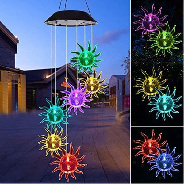 Solcellslampor Klockspel Utomhus, Solros Vindklocka led/Solar Hummin