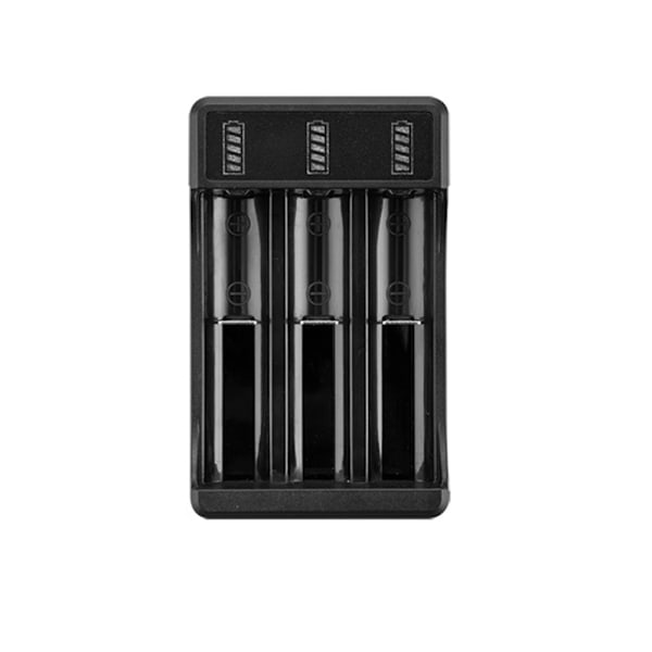 1st 18650-laddare med typ C-kabel, 4,2 V litiumbatteri smartladdare för 14500 26650 18650 batterier, 3 platser