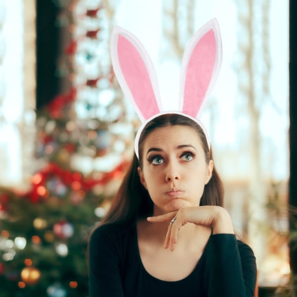 Easter Bunny Ear Pannebåndsett, Plysj Bunny Ear Pannebånd, Hallowee