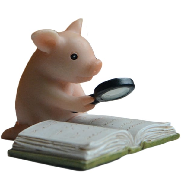 Pig Statue Mini Pig Figurine, Hartsi-kodin sisustus, Lucky Animal Gard