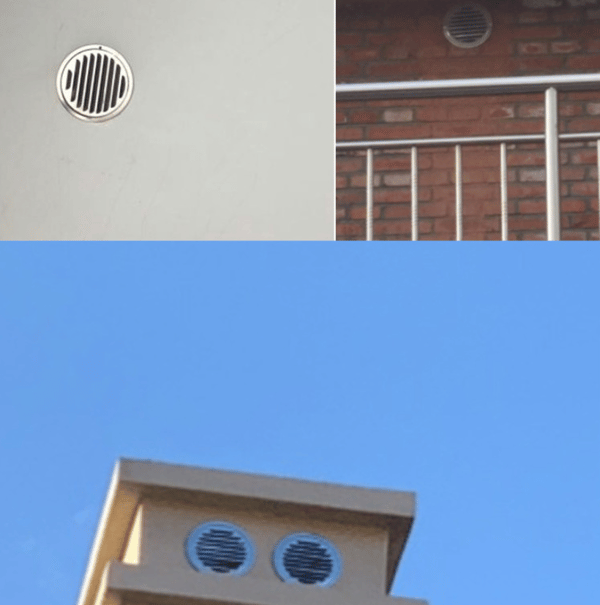 Ventilationsrist Rustfrit stål rund udluftningsrist 180 mm Skru