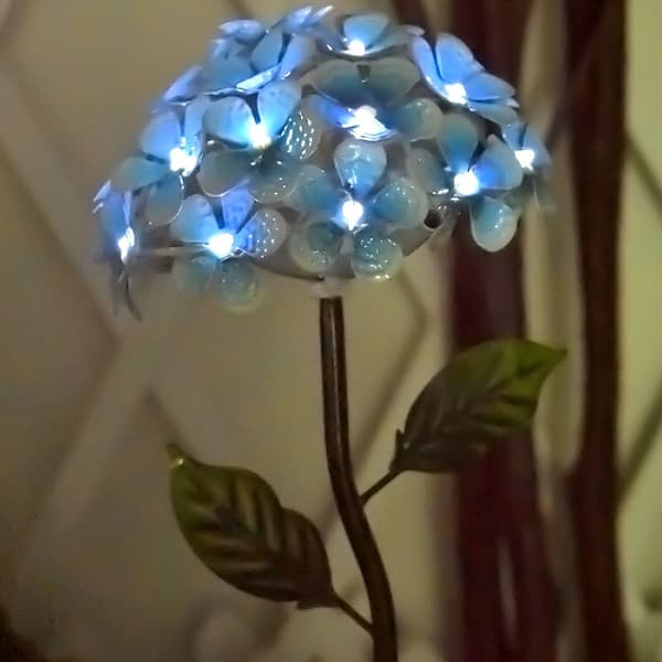 Udendørs bevægelsessensorlys, LED solcellelys kunstig hortensia