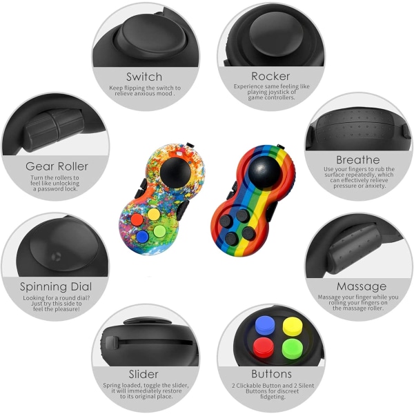 Fidget Pad 8 Funktion Fidget Legetøj Cube Controller Stress Reducer f