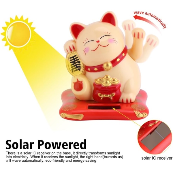 Katt Lycka Till Bil Hemma Kontor Dekoration med Sol Mobil Arm (Y