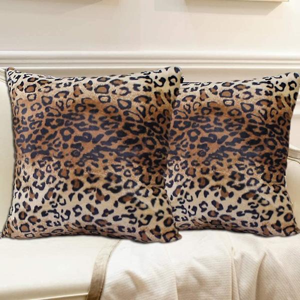 18x18 tum Vilda djur Leopard Skin Mjuka Överkast Kuddfodral 2 st
