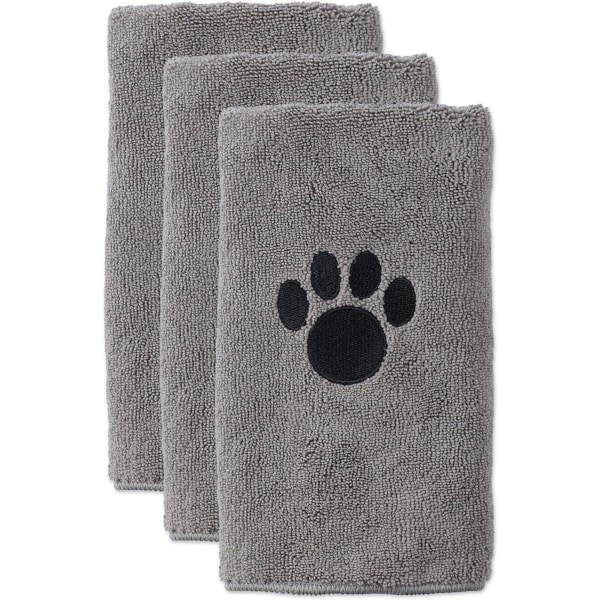 Pet Grooming Towel Collection Absorbent Microfiber Drying Set, Em