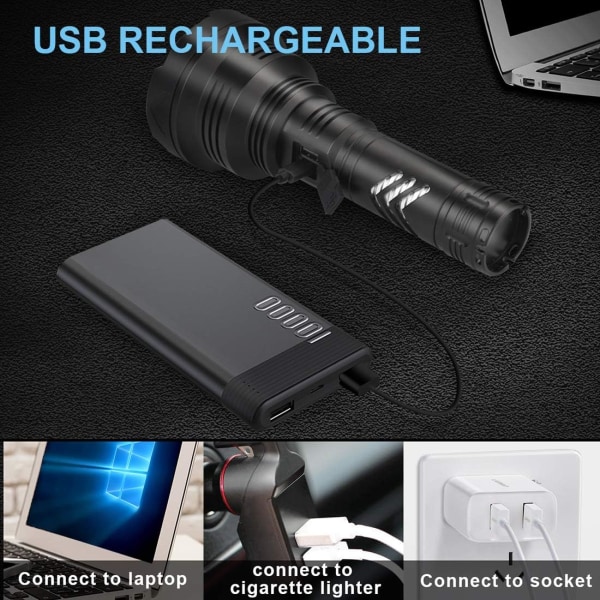 Ultra Powerful Flashlight USB Rechargeable 5 Modes Tactical Milit