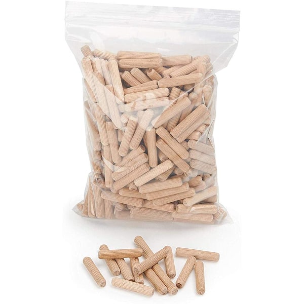 100 stycken 10 mm x 50 mm träpinne - massiv bokträplugg för träborr