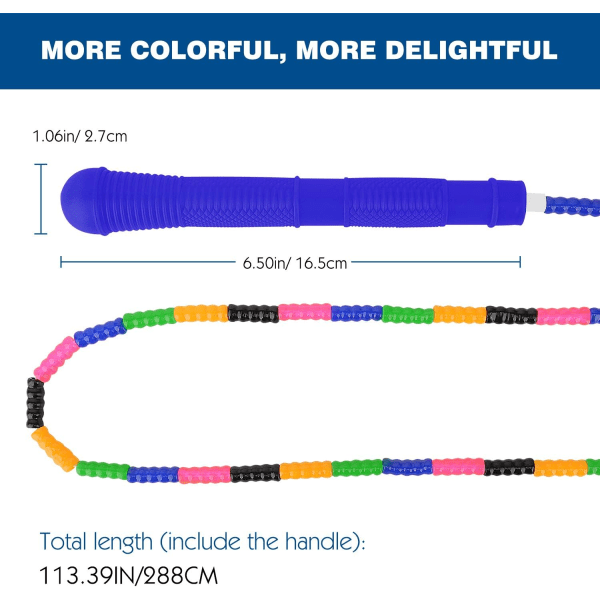 2-pakkaus lasten hyppynaru, pehmeä helmillä varustettu hyppynaru, ensiluokkainen säädettävä