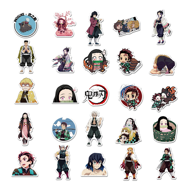 50 kpl anime Demon Slayer graffiti-tarroja kannettaville tietokoneille Aqu