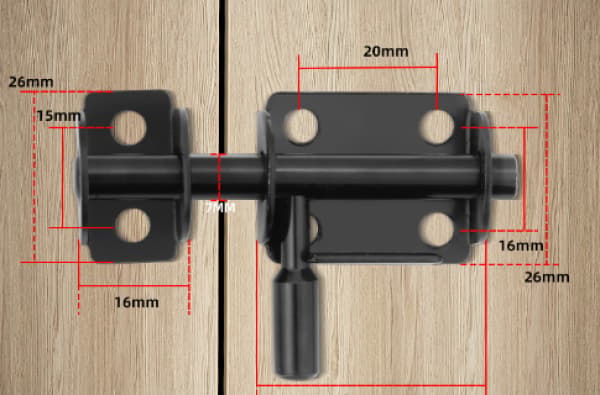 Standard Kasselås, 304 Rustfrit Stål Trykknap Dørlås - 7mm Dia
