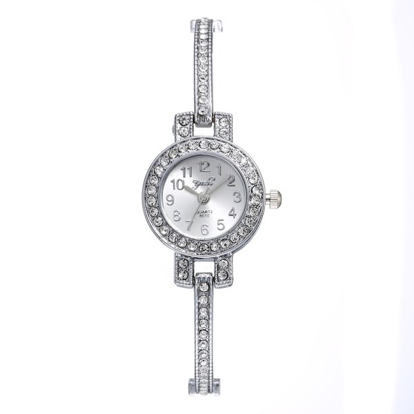 Explosiv Fashion Damklocka Armband Full Diamond Tunn Rem