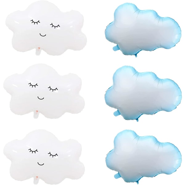 6 st Molnballonger - Smile Cloud ballong Molndekorationer för