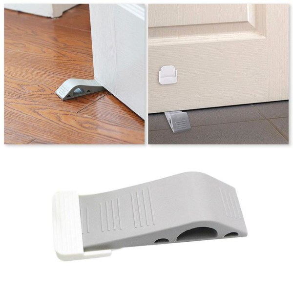 Dørstoppere - 3-pak gummi sikkerhedskiler til dørbund på C