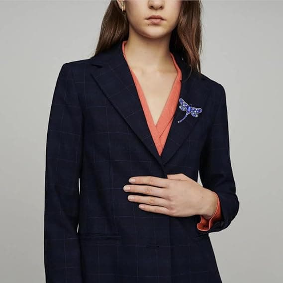 Hvid Dyre Brosche, Dragonfly Brosche, Dyreformet Krystal Brosche