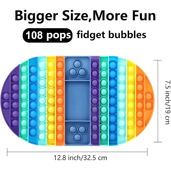 Kæmpe fingerspidslegetøj, billigt fingerspidslegetøj Big Bubble Popper Push
