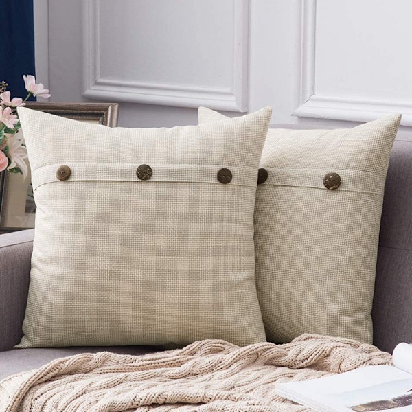 2 kpl 45x45cm Dekoratiivisia Maalaistalon Napin Tripla Tyynynpäällistä Kotiin