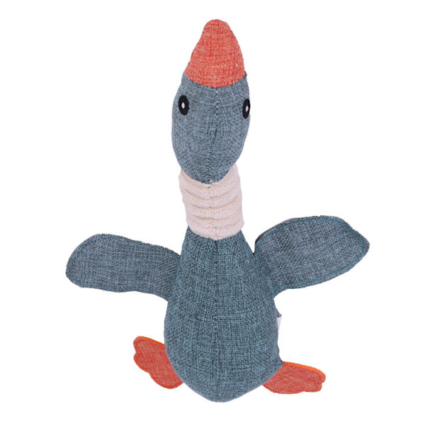Mjuk hund leksak med pip; 5\" tjock stoppad. Liten / Medium Cu