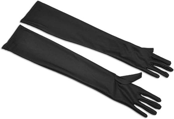 Dame Aftenhandsker 54cm Lange Sorte Satin Fingerhandsker