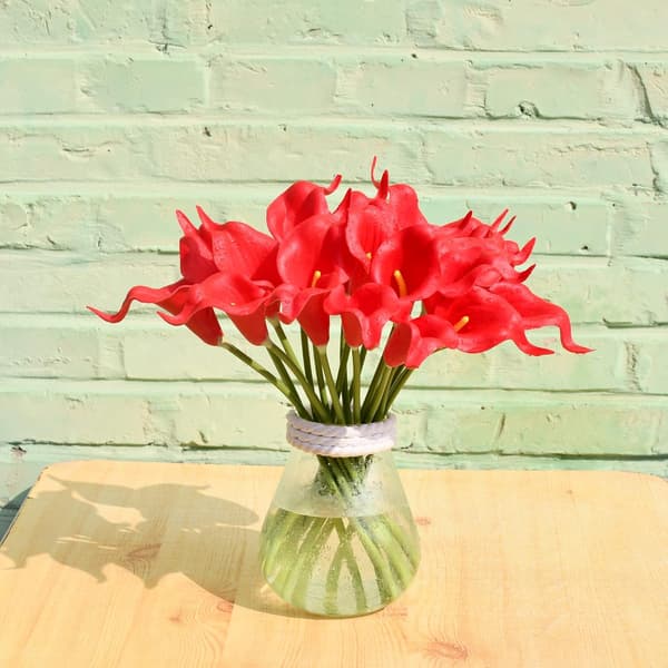 20 stk. Hvite Kunstige Calla Liljer Silkeblomster 34 cm