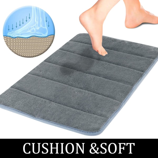 Non-Slip Bathroom Rug with Soft Backing in Highly Absorbent Coral