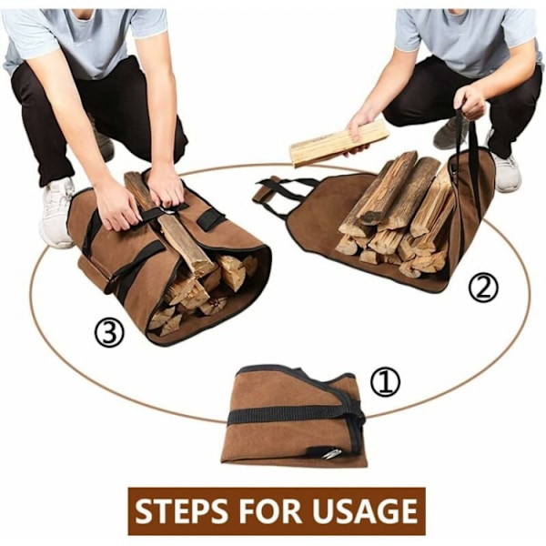Lærred Brændepose, Vandtæt Brændetransportpose, Foldbar