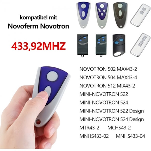 Parti med 3 Fjärrkontroller NOVOFERM NOVOTRON 502 433.92MHz