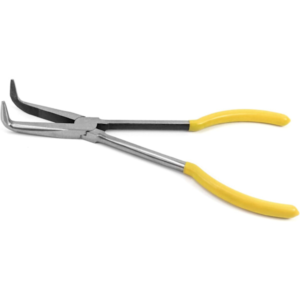 Buet næsetang, lang næsetang, 270mm/11\", 90 graders albue, f