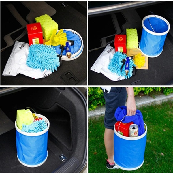 Bærbar sammenleggbar bøtte, multifunksjons - egnet for bilvask