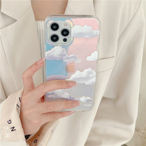 Söt genomskinlig kristall designad för iPhone 13 pro maxCase ，Stötsäker