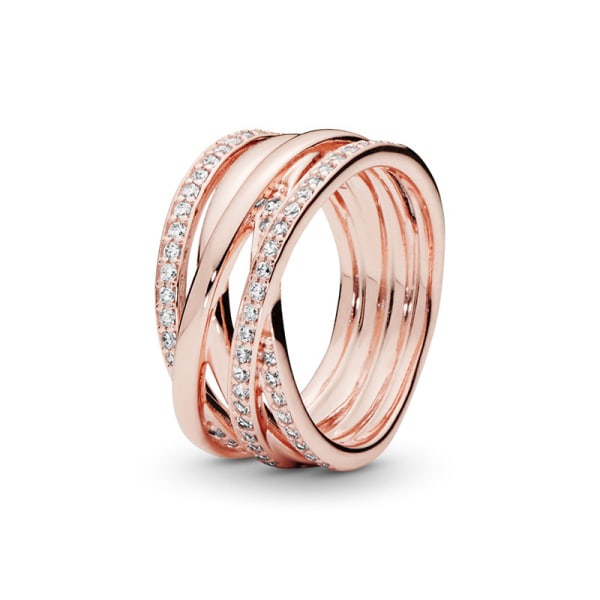 Smycken sammanflätad Cubic Zirconia Ring i Pandora Rose