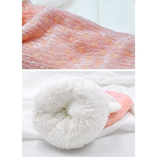 1PC Ljusgrå Sockor Damtofflor Vinter Varma Halkfria Therma
