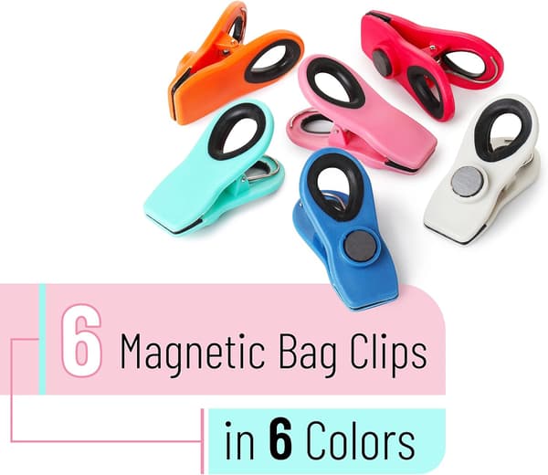 Chip Clips, Magnetiske Clips, 6 Pakke, Pose Clips, Pose Clips til Mad