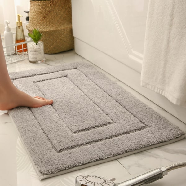 Skridsikker bademåtte, blød mikrofiber bademåtte, vandabsorberende,