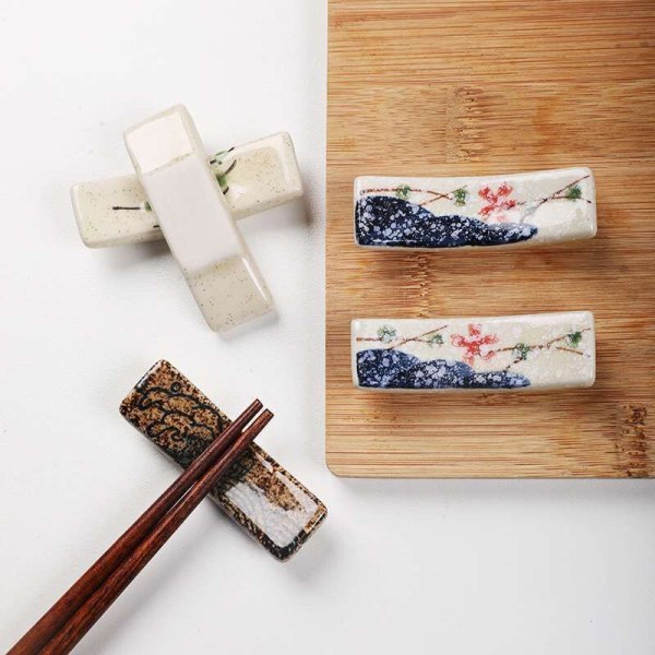 6 st Keramiska Blomma Ätpinnar Rest Japansk Chopstick Rest Eleg