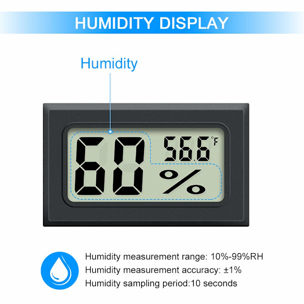 Mini Hygrometer Termometer 2STK Mini Digital Hygrometer,  Hygrom