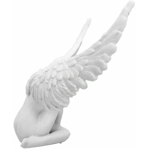 Religiøs Harpiksstatuette I Form Af En Engel Til Haven
