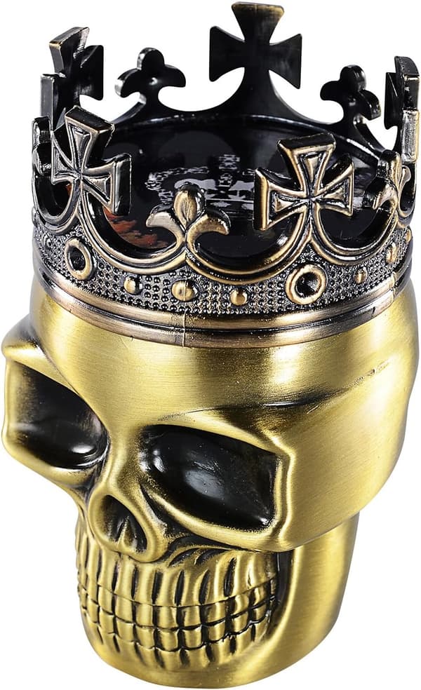 Herb Grinder King Skull Curved Skull til krydderier, kaffe, urter, Cra
