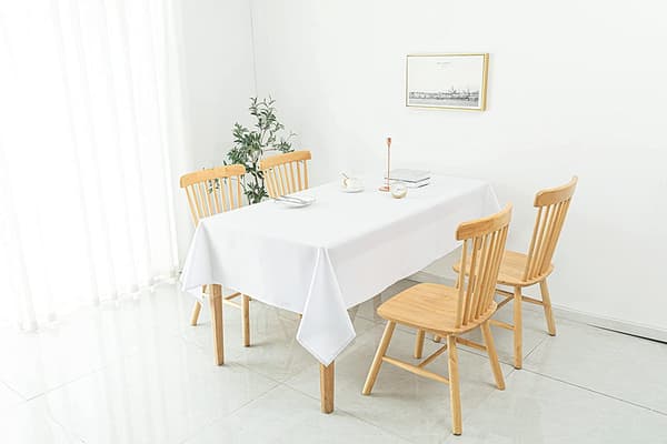 Struktureret stofdug 60 x 84 tommer rektangulær, hvid Wate