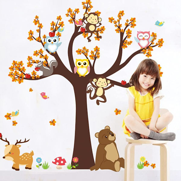 Jungle Dyr Wall Sticker Børns Wall Tickers Ugle Stickers