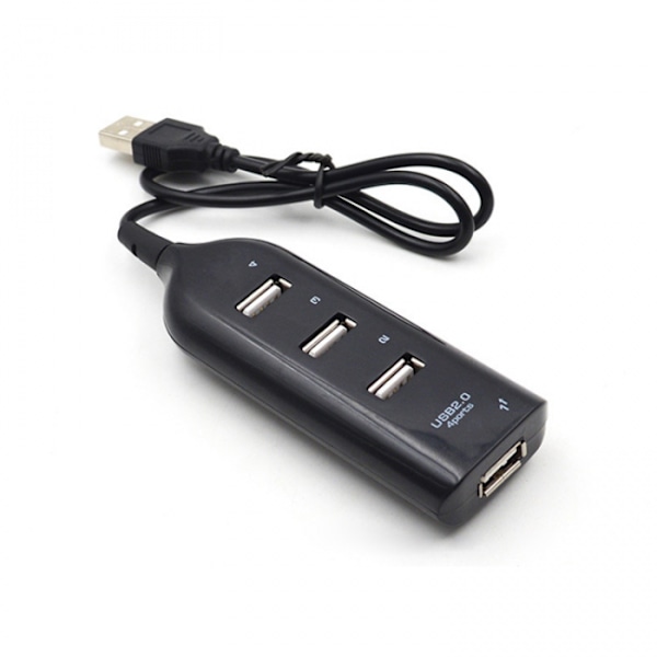 USB 2.0 Hub med 4 Porte Sort