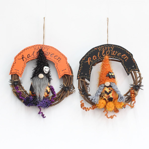 Orange Halloween krans dekoration halloween dekorationer krans h