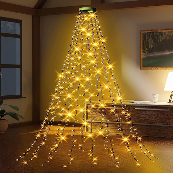 8 x Treetrelys, 200 LED Treetrelysringer, 2m Høyde, 8 Moduser, Ch