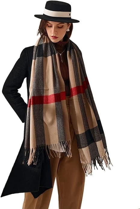 1PC Khaki Skjerf Dame Elegant Kasjmir Pashmina Skjerf For Høst