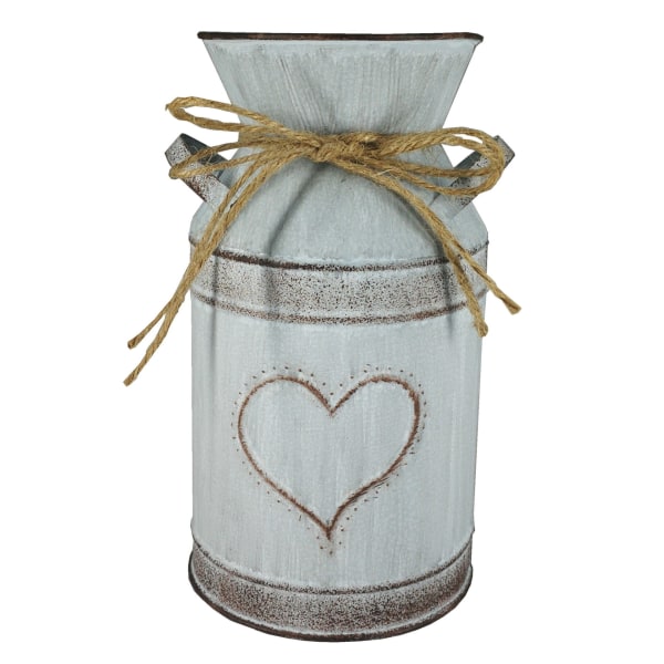 Vintage metall galvaniserte vaser Rustikk melkekanne Vase med Heart-Sh