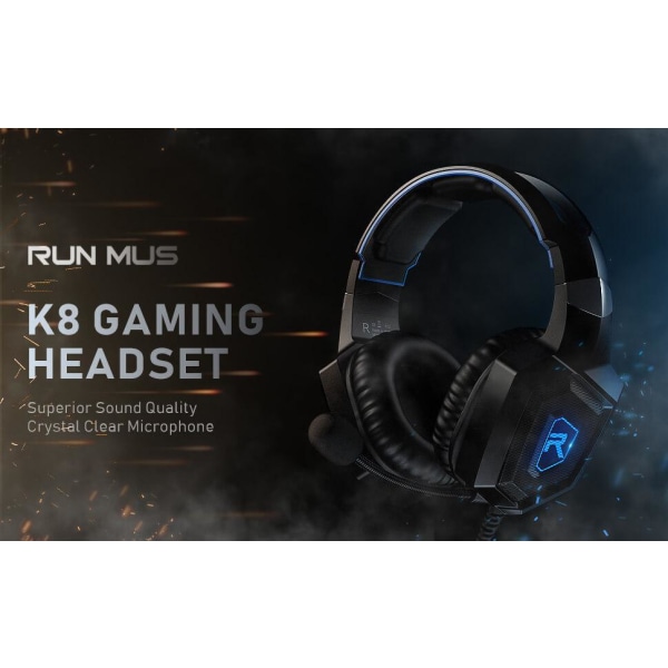 Gaming Headset med mikrofon, Gaming Hodetelefoner for PS4  Xbox O