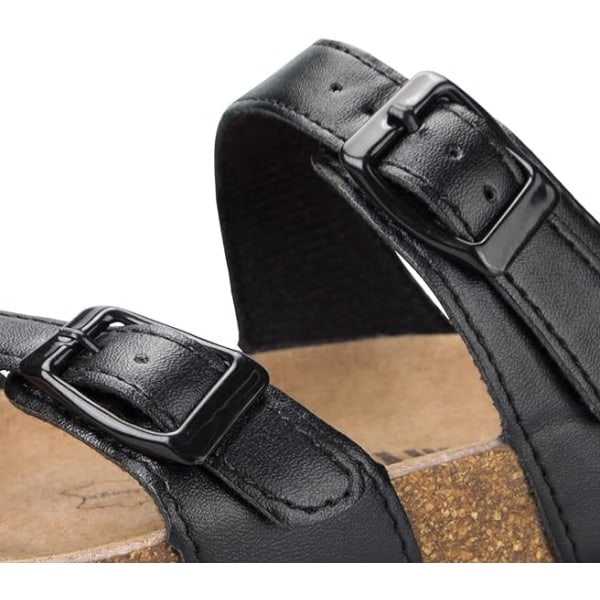 Korkesandal med fotbed for kvinner, slip-on, dobbeltspenne-sandaler