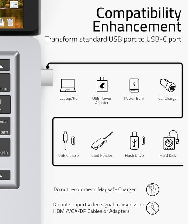 USB A till USB C-adapter Silver