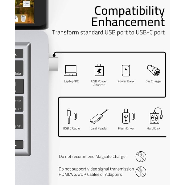 USB A - USB C -sovitin hopea